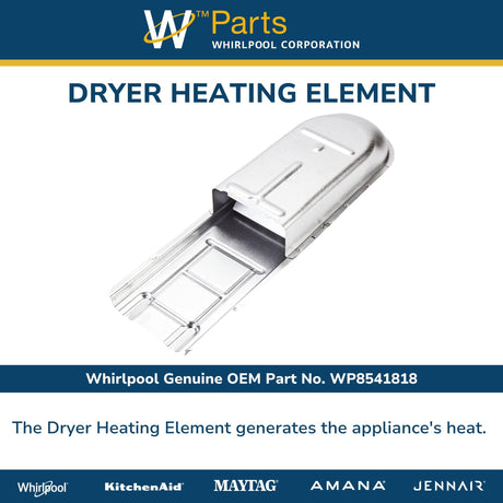Whirlpool WP8541818 Genuine OEM Dryer Heating Element Replacement Part - Replaces 3397566 and 8541818