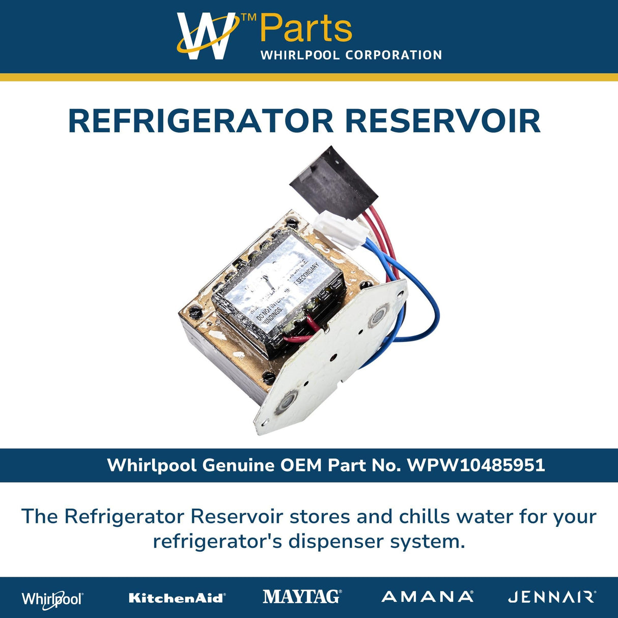 Whirlpool WPW10485951 Genuine OEM Refrigerator Reservoir Replacement Part - Replaces W10485951