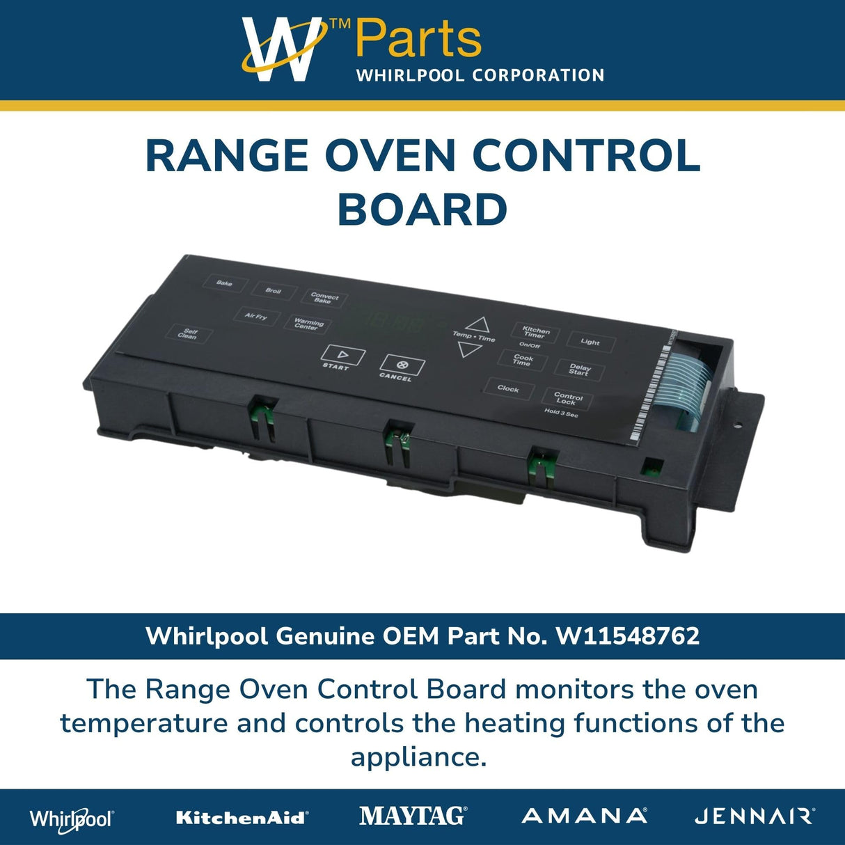 Whirlpool W11548762 Genuine OEM Range Oven Control Board