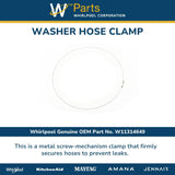 Whirlpool Hoses and Tubes W11314649 replacement part