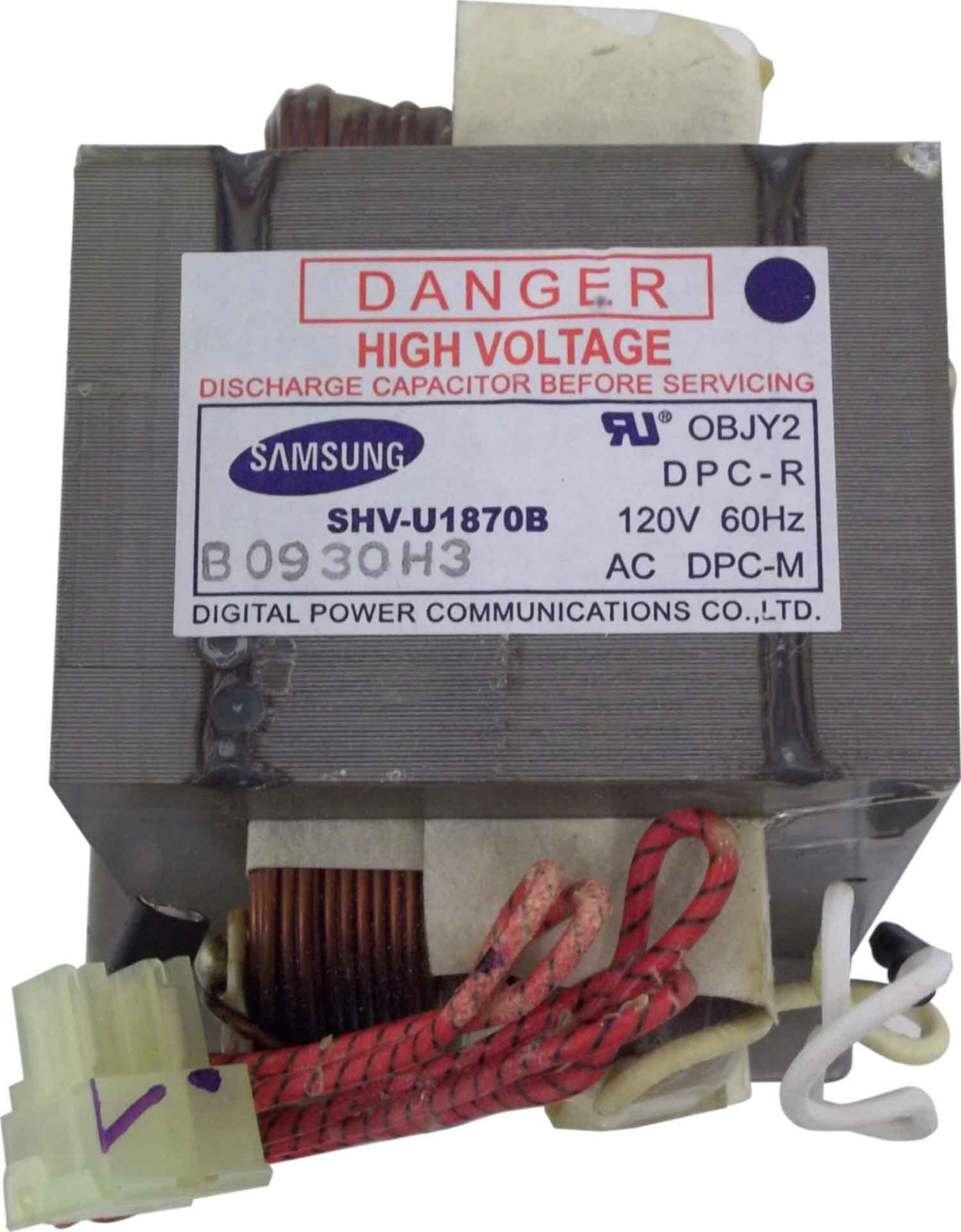 GE WB27X10867 Genuine OEM HV Transformer for Microwave