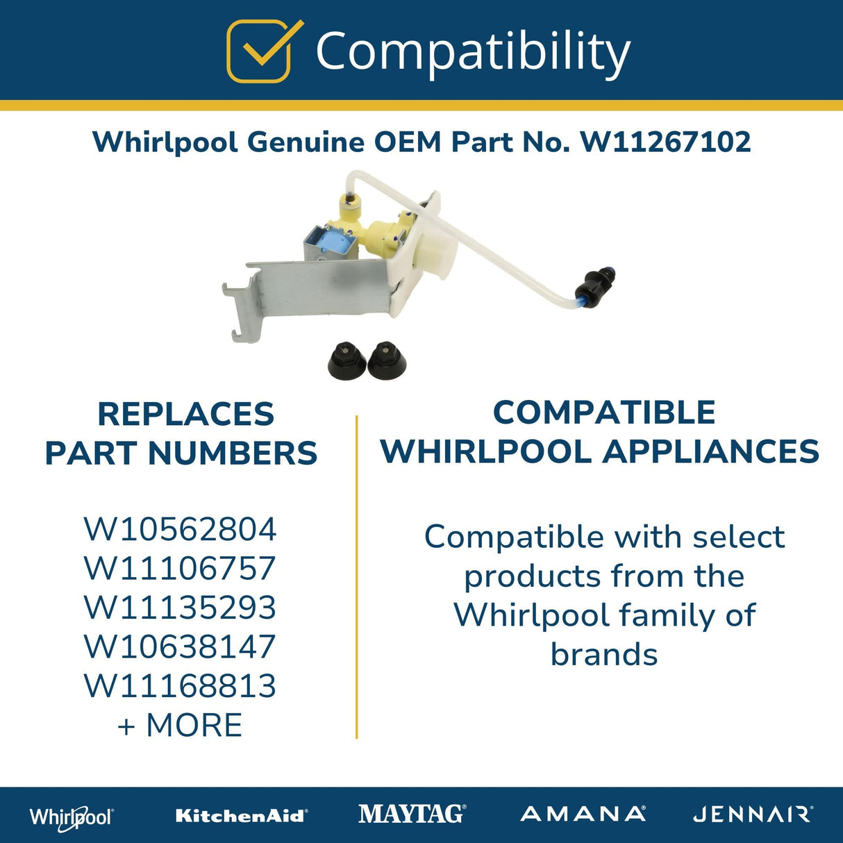 Whirlpool W11267102 OEM Dryer Water Inlet Valve
