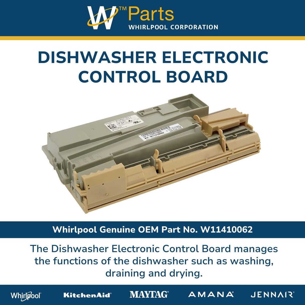 Whirlpool W11410062 Genuine OEM Dishwasher Electronic Control Board