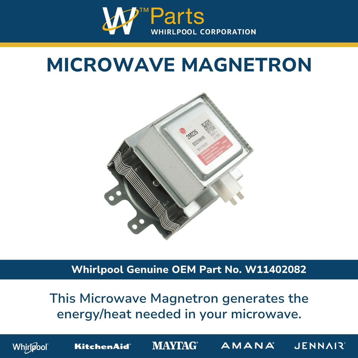 Whirlpool W11402082 Genuine OEM Microwave Magnetron Replacement Part