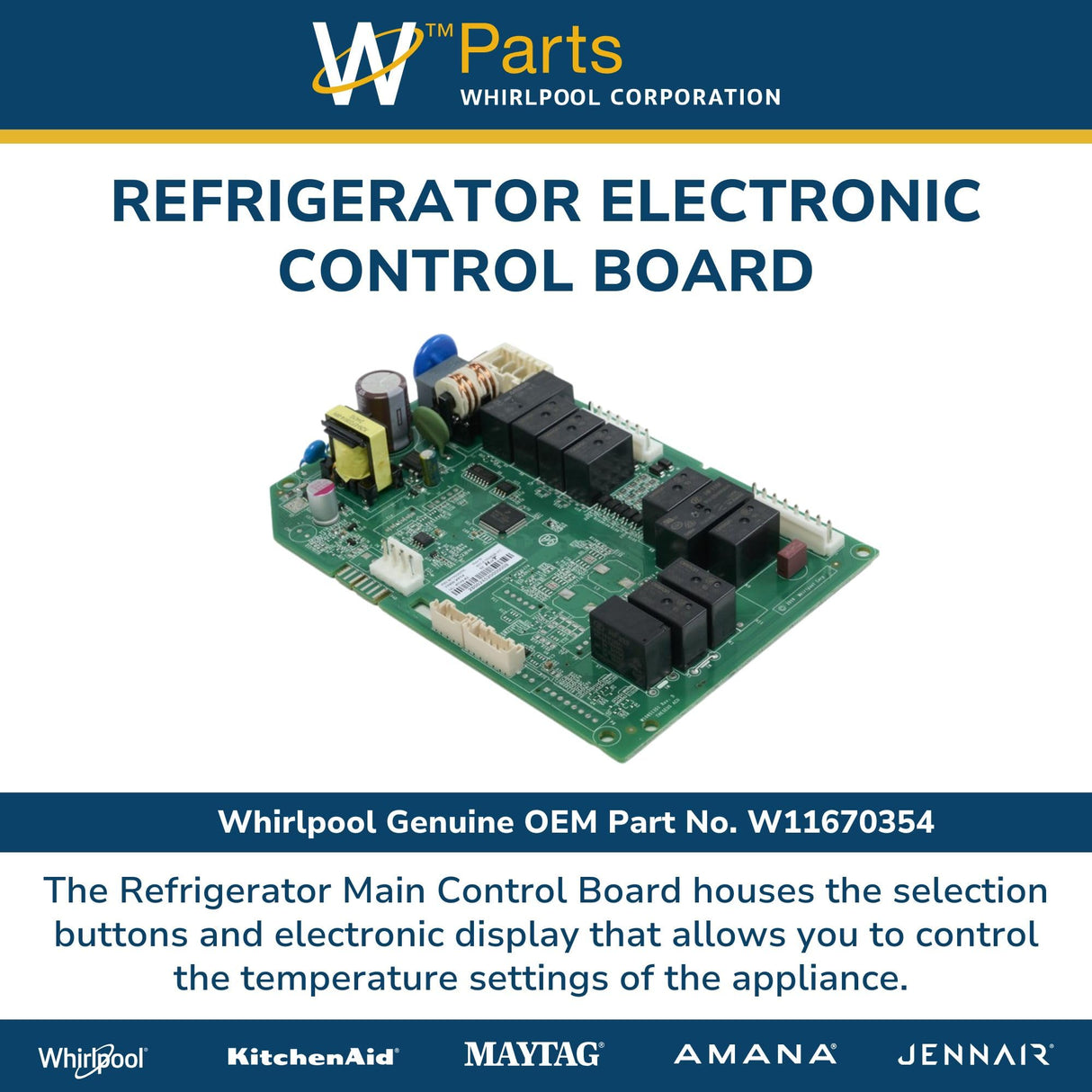 Whirlpool W11670354 Genuine OEM Refrigerator Electronic Control Board