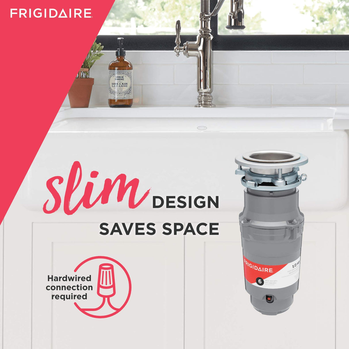 Frigidaire 1/2 HP Direct Wire Garbage Disposal for Kitchen Sinks | FF05DISPD1