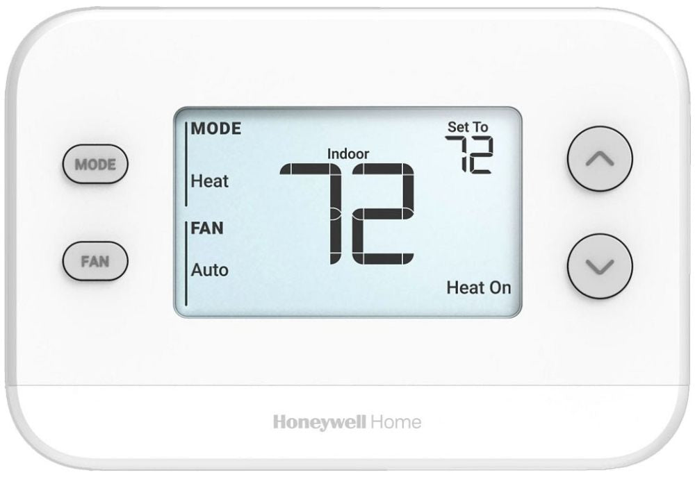 Honeywell TH1110U4000/U FocusPRO N100 Non-Programmable Thermostat - 1H/1C, Backlit LCD, Battery / Hardwired, White