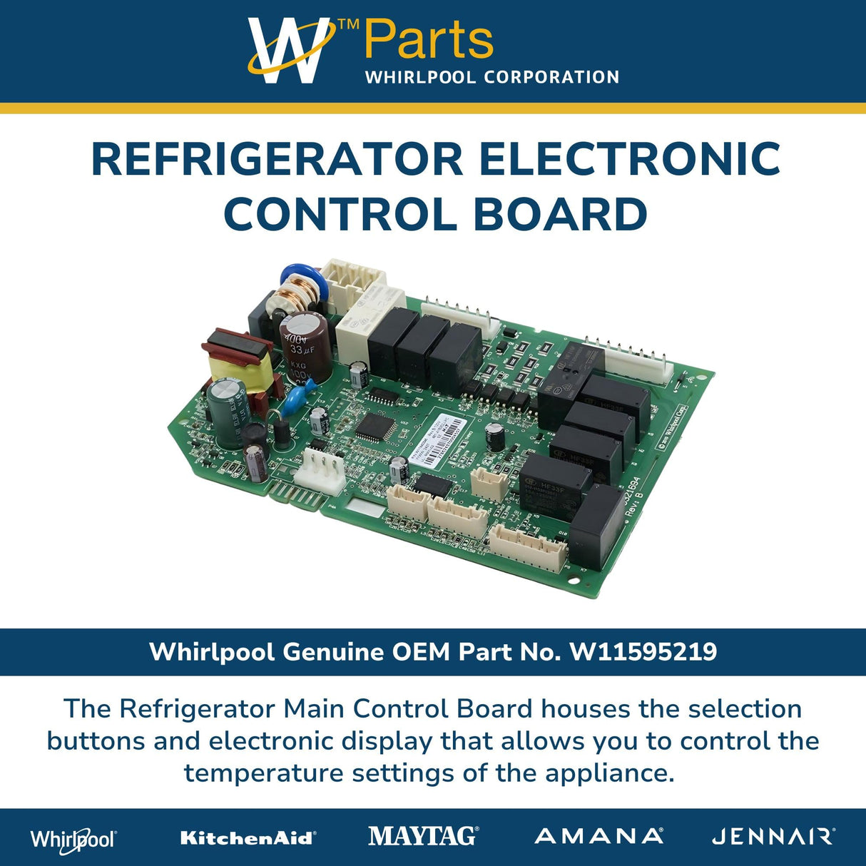 Whirlpool W11595219 Genuine OEM Refrigerator Electronic Control Board