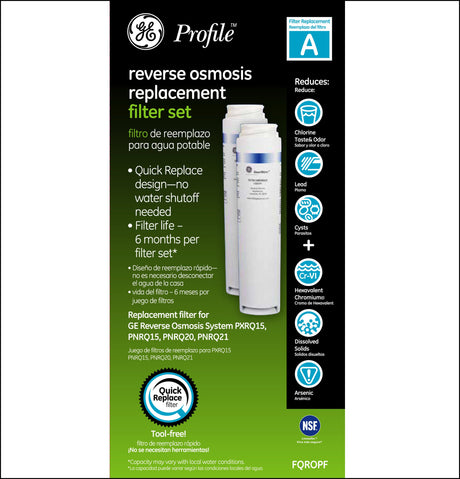 GE Profile FQROPF Under Sink Water Filter Pack of 2 Membranes
