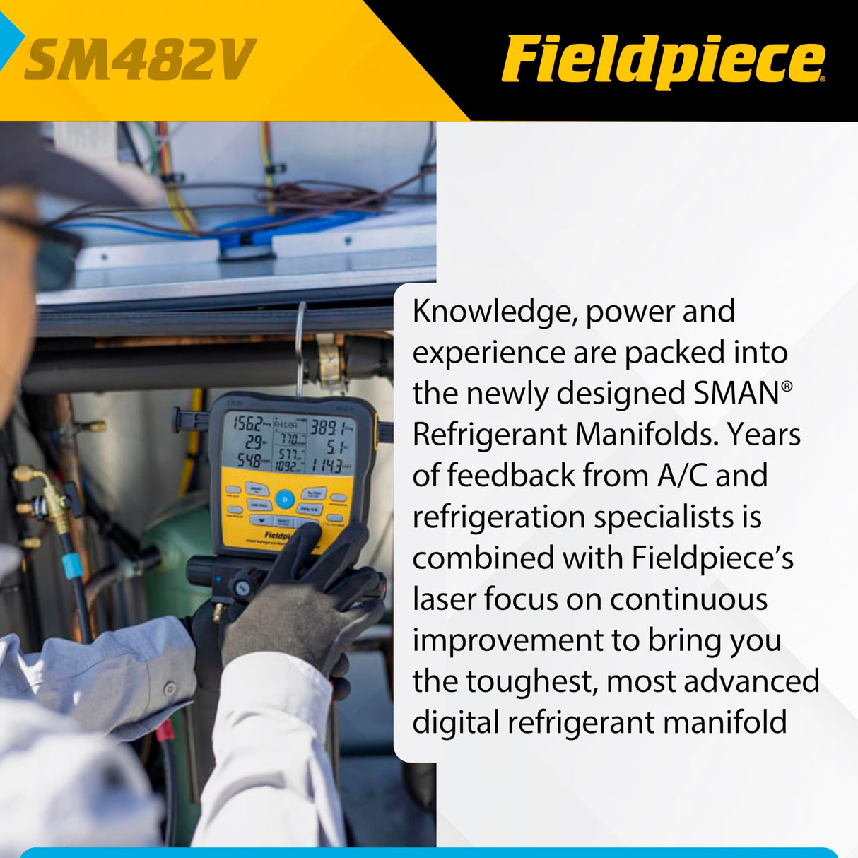Fieldpiece SM482V SMAN Wireless Refrigerant Manifold (4-Port)
