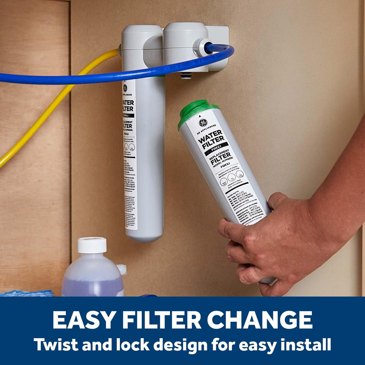 GE GXK255TBN Dual Stage Under Sink Water Filtration System with Faucet