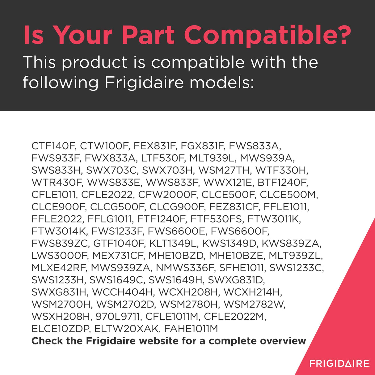 Frigidaire 134592700 Washer Drain Hose for Washing Machines, Black