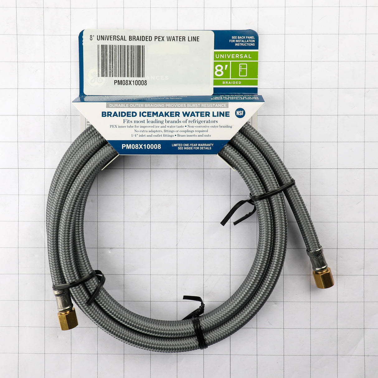 GE PM08X10008 Genuine OEM 8' Universal Braided Pex Water Line