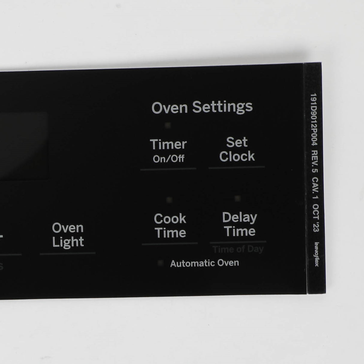 GE WB07X26634 Genuine OEM Faceplate Graphics (Bk).