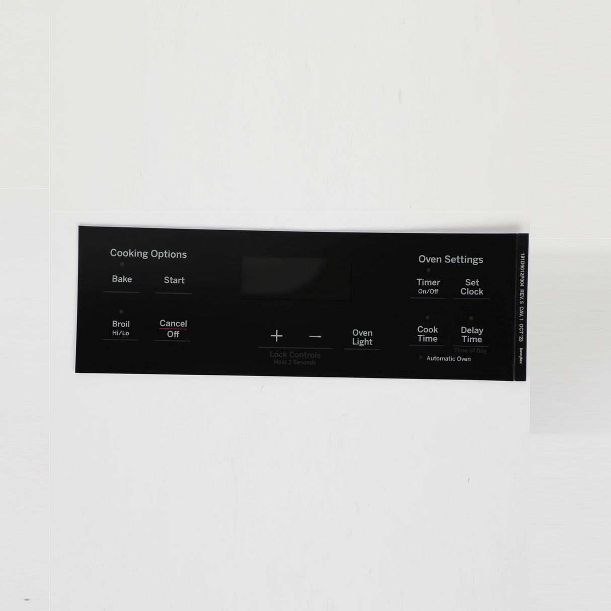 GE WB07X26634 Genuine OEM Faceplate Graphics (Bk).