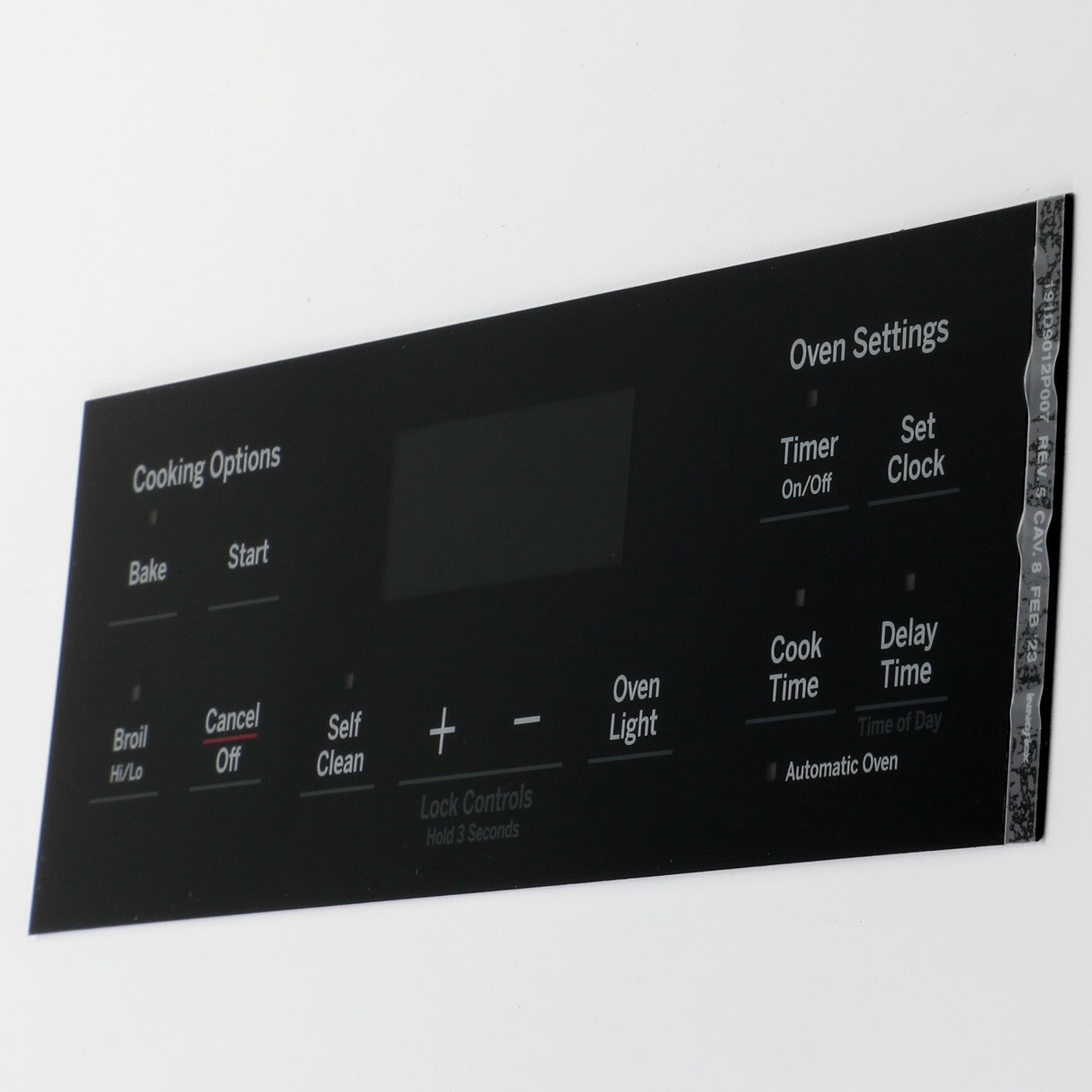 GE WB07X26647 Genuine OEM Faceplate Graphics (Bk)