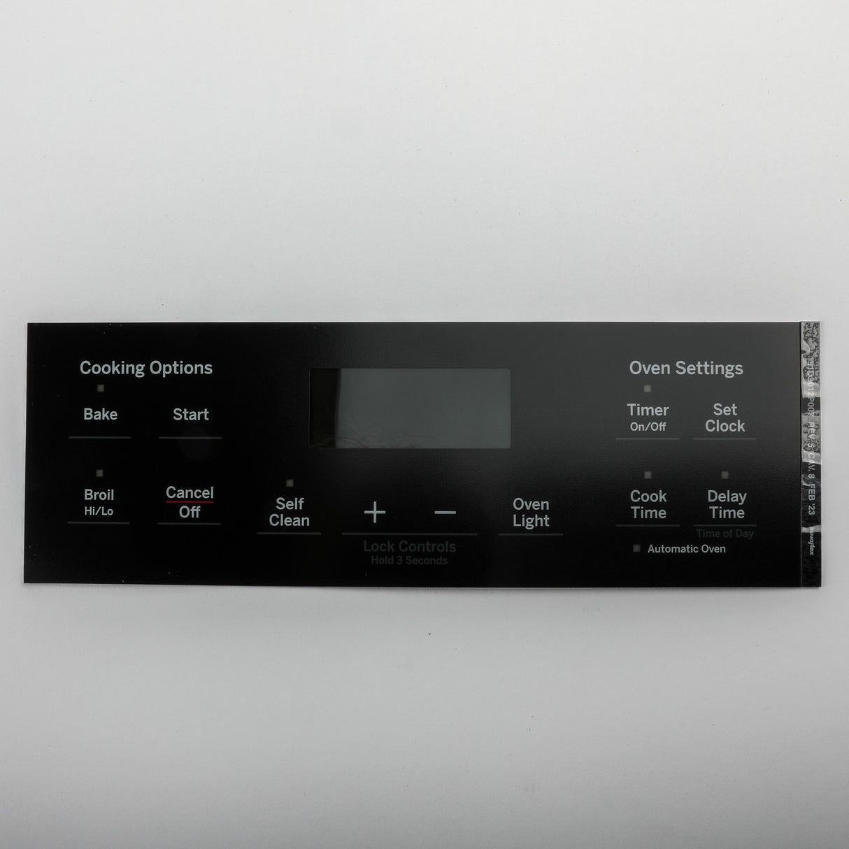 GE WB07X26647 Genuine OEM Faceplate Graphics (Bk)