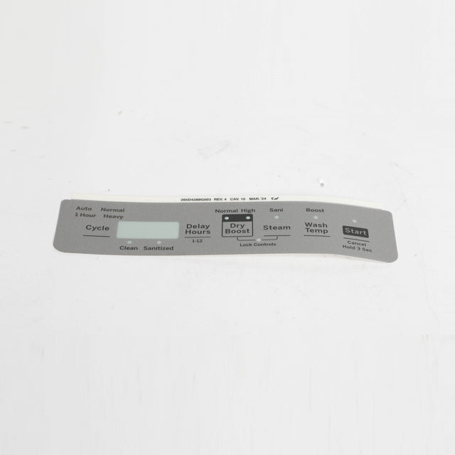 GE WD34X29863 Genuine OEM Gray Control Panel Overlay