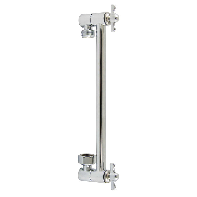 PlumbMaster Approved 26993P Brass Adjustable Swivel Shower Arm (Retail), 10" Length, Chrome Plated