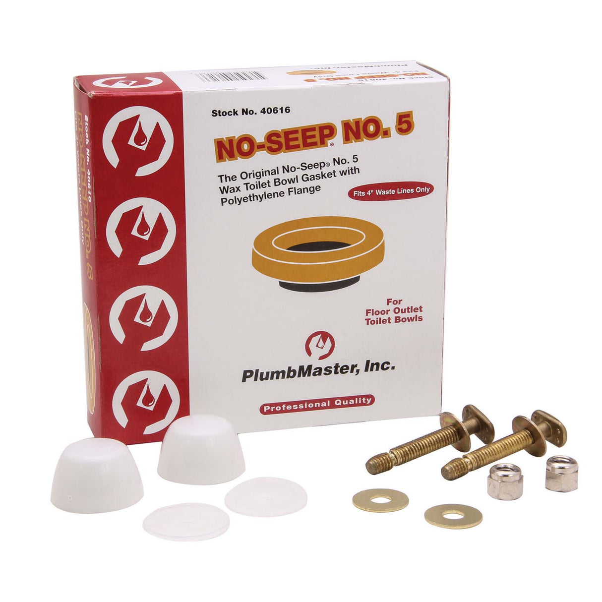 PlumbMaster Approved 44110 Wax Ring w/Sleeve, Solid Brass Bolts & Caps