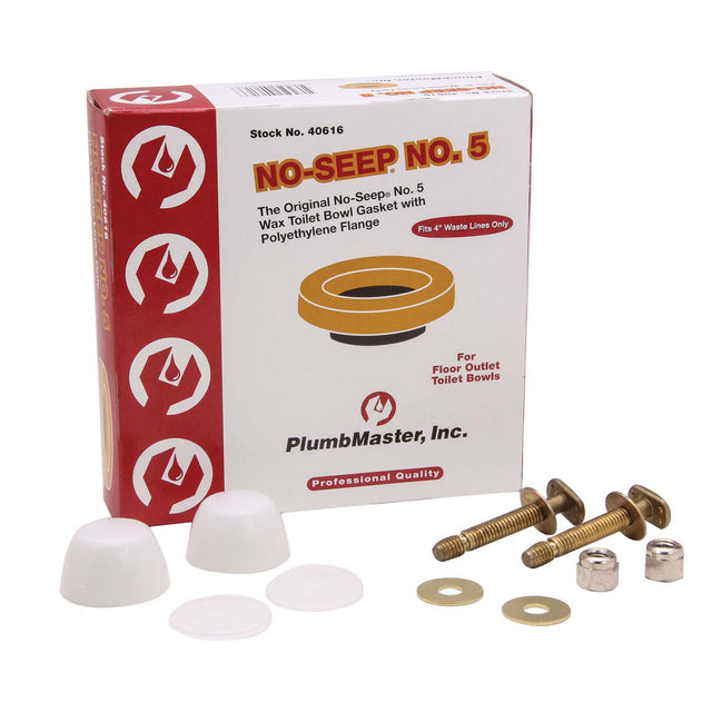 PlumbMaster Approved 44110 Wax Ring w/Sleeve, Solid Brass Bolts & Caps