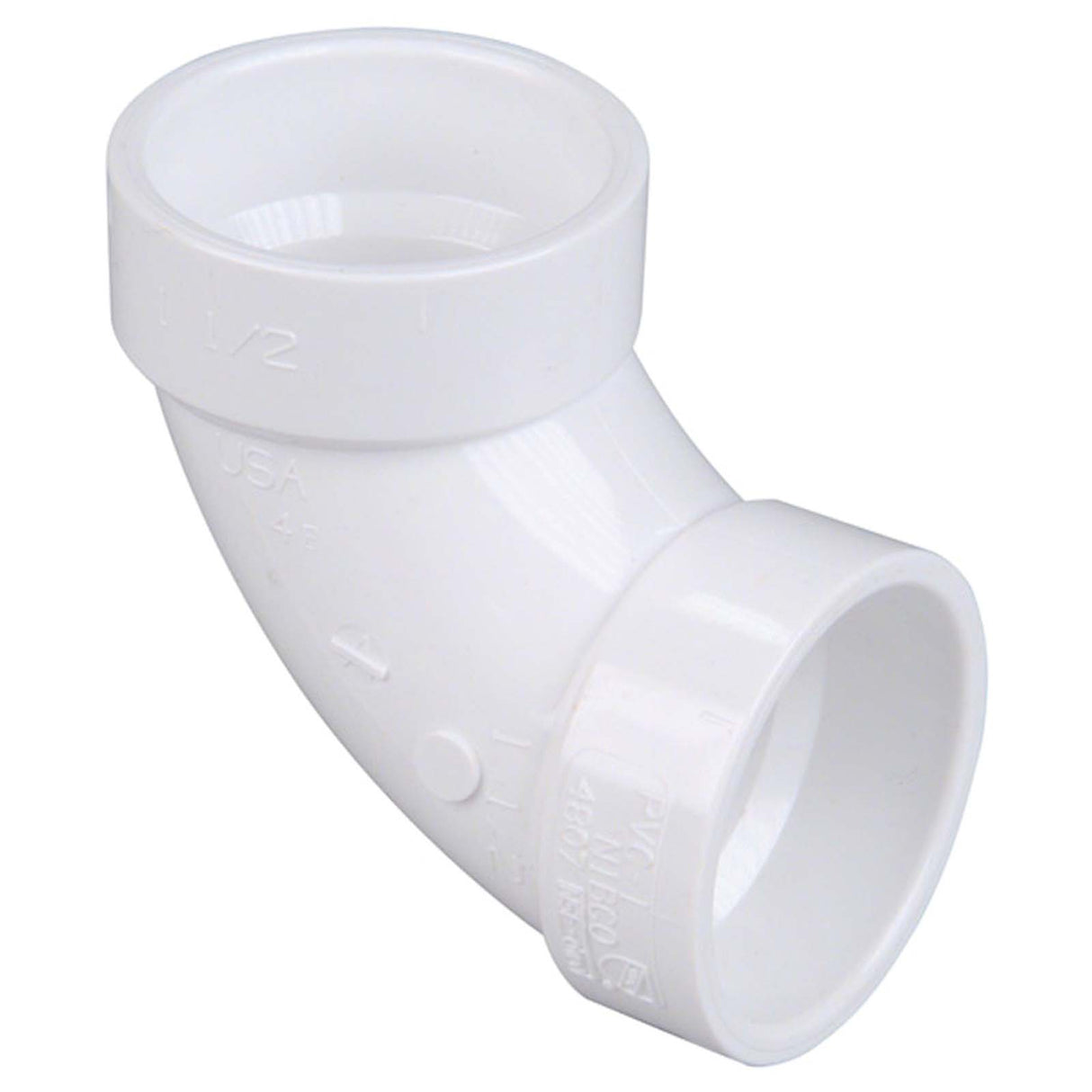 Tigre 300-3354 1-1/4" Hub PVC SCH 40 DWV 90° Elbow White