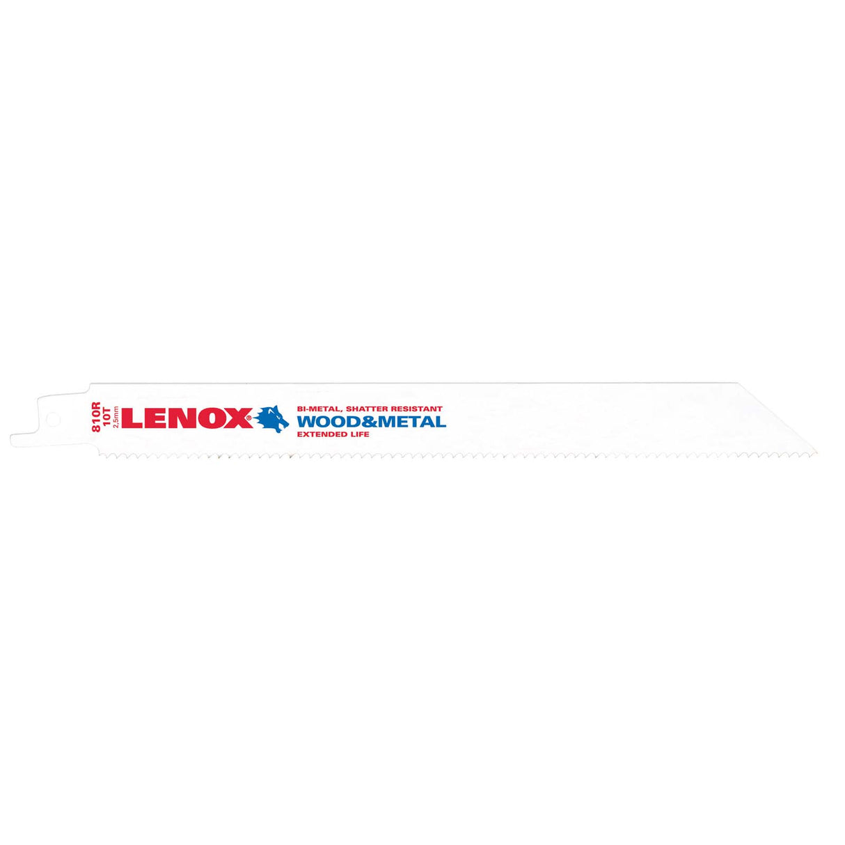 Lenox 20580810R 8" 10TPI Reciprocating Saw Blade, Wood/Plastic/Alum (5 pack)