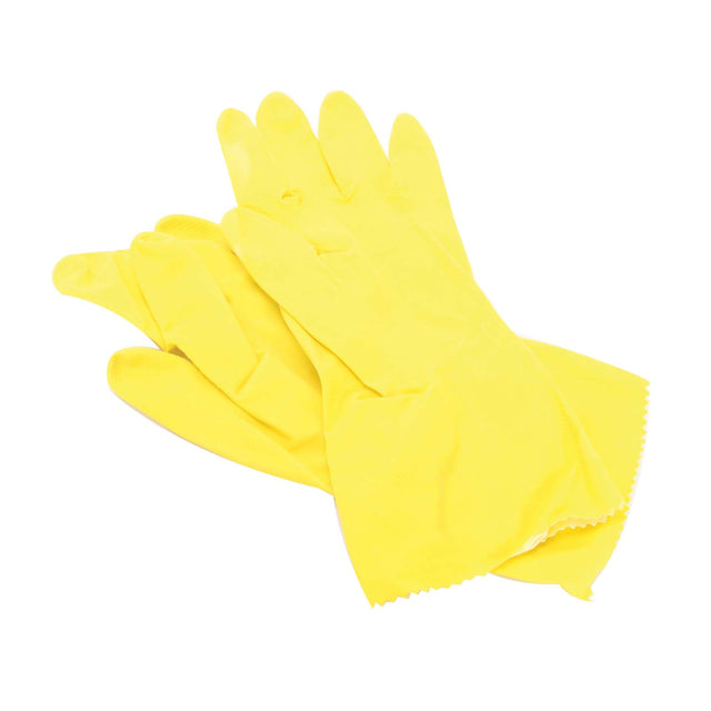 PlumbMaster Approved 61924 Rubber Latex Gloves, Yellow, Large