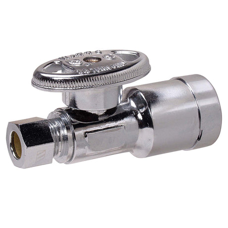Sioux Chief 131-G2Q1C04 1/2" PDQ x 3/8" Compression Brass (Lead Free) 1/4-Turn Straight Stop