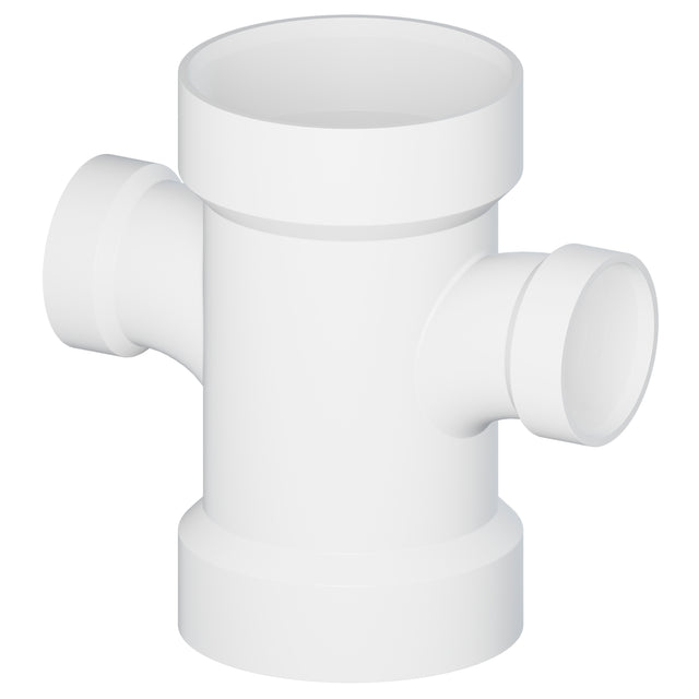 Tigre 429-3513 2 x 2 x 1-1/2 x 1-1/2" Hub x Hub x Hub x Hub PVC SCH 40 Reducing Double Sanitary Tee White