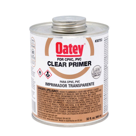 Oatey 30753 Clear Low VOC Primer, 32 oz Quart