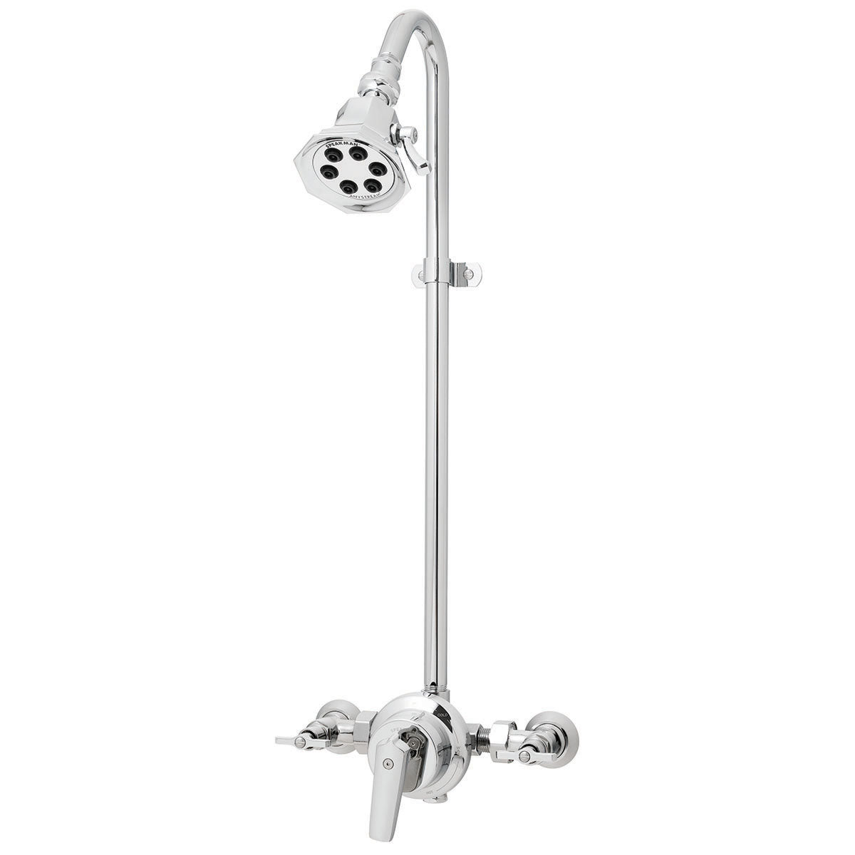 Speakman Sentinel Mark II S-1495-2255-E2 Exposed Shower System with S-2255-E2 Shower Head Polished Chrome Finish - 1.75 GPM Min. Rated Flow for Shower Valve / 2.0 GPM Max. Flow for Shower Head