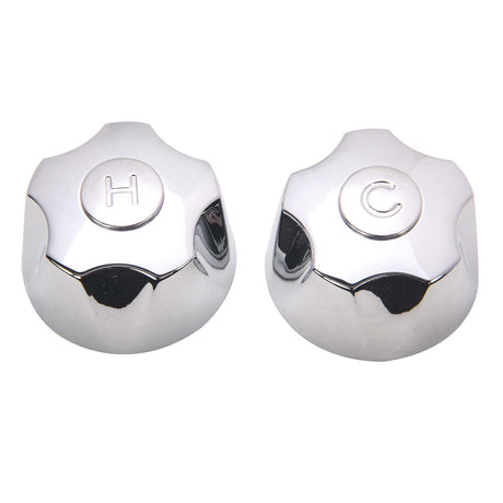 PlumbMaster Approved 46331 #11a Metal Round Handle (Pair) for Michigan Brass, Crane Dial-Ese 4" Lavatory/Kitchen