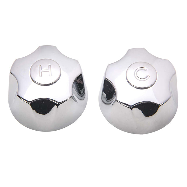 PlumbMaster Approved 46331 #11a Metal Round Handle (Pair) for Michigan Brass, Crane Dial-Ese 4" Lavatory/Kitchen