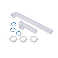 Dearborn P9108AB 1-1/2 x 16" Polypropylene Plastic End Outlet Waste with Baffle White