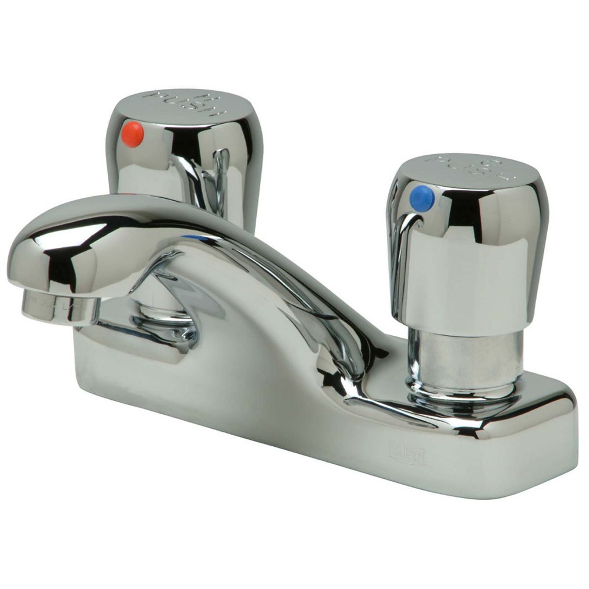 AquaSpec Deck Mount Centerset Metering Faucet with 4" Centers, Push Buttons