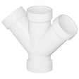 Tigre 611-3637 1-1/2" Hub PVC Double DWV Pipe Wye 45° White