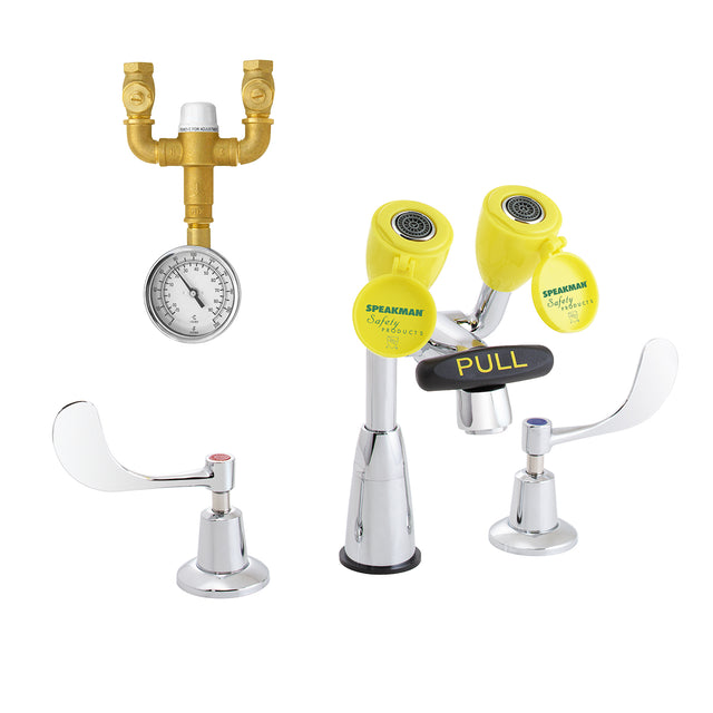 Eyesaver Classic SEF-1800-CA-TW Eyewash Faucet with Eyewash TMV