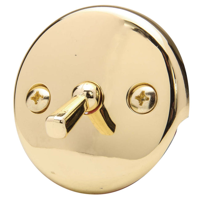 PlumbMaster Approved 36537 Solid Brass Round Overflow Plate, Polished Brass