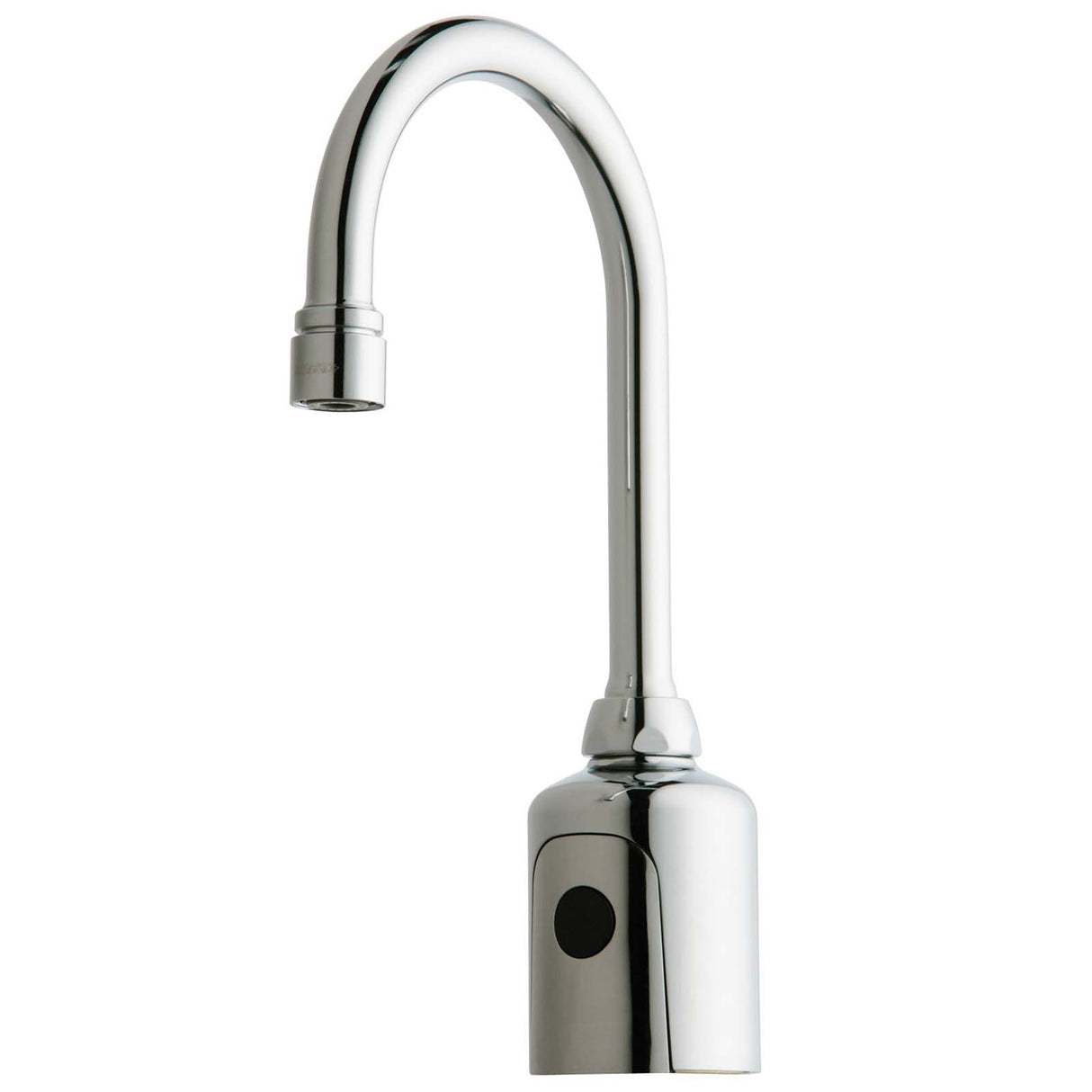 Hytronic Battery-Powered Deck-Mount IR Faucet, Gooseneck Spout, Single Hole, Chrome, Internal Temperature Control