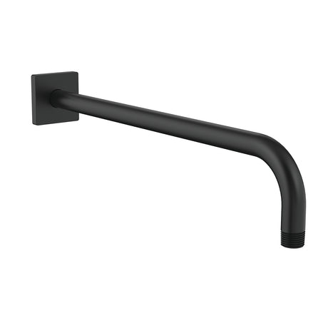 Lura S-2572-MB Wall Mounted Rain Shower Arm & Flange in Matte Black