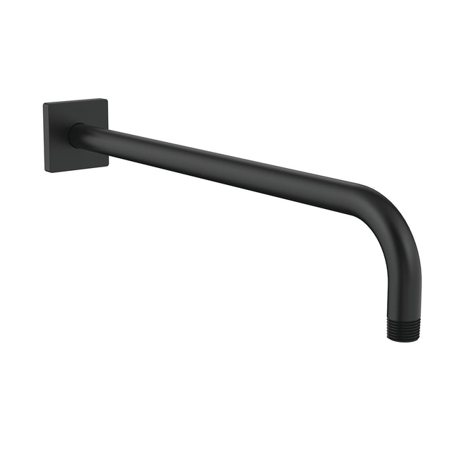 Lura S-2572-MB Wall Mounted Rain Shower Arm & Flange in Matte Black