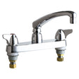 Deck Mounted Centerset Universal Hot and Cold Water Sink Faucet with 8" Centers, Lever Handles