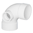 Tigre 300-S-3362 3 x 3 x 2" Hub x Hub x Hub PVC SCH 40 Side Inlet Reducing Elbow 90° White