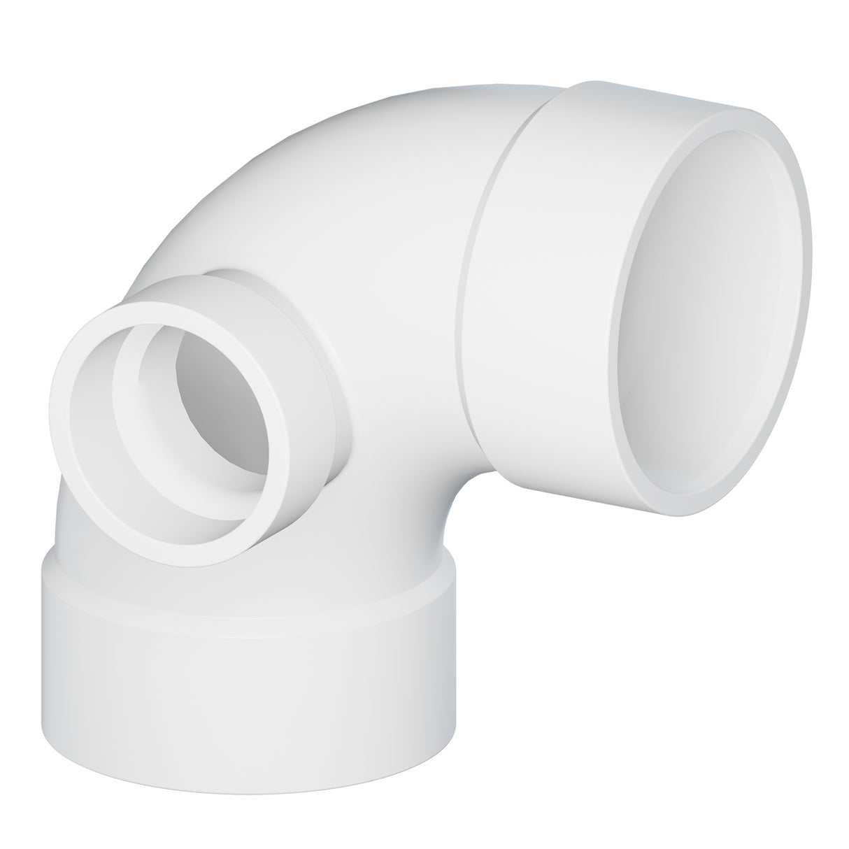 Tigre 300-S-3362 3 x 3 x 2" Hub x Hub x Hub PVC SCH 40 Side Inlet Reducing Elbow 90° White