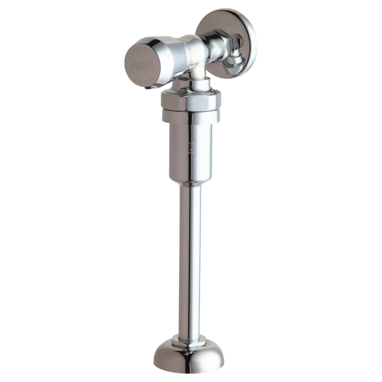 Chicago Faucets 732-VB765PSHCP Chrome Plated Slow Closing Angle Urinal Valve with Riser for Chicago Flushometer