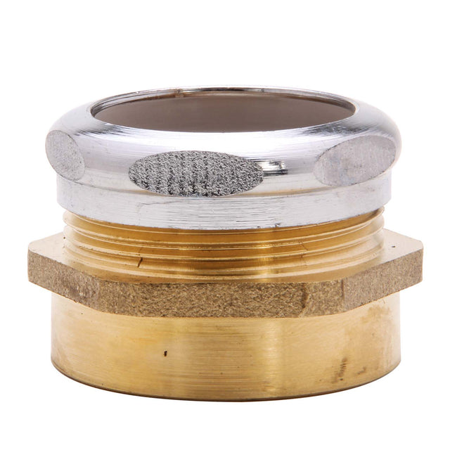 PlumbMaster Approved 50366 1-1/2 x 1-1/2" OD x FIP Rough Brass Waste Connector Chrome Plated Nut