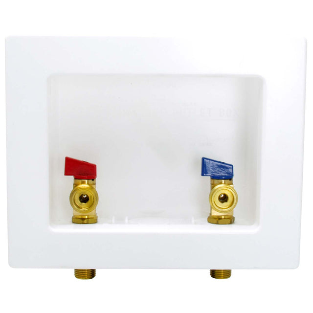 1/2" Sweat Universal Outlet Box with 1/4 Turn Valve Plastic White