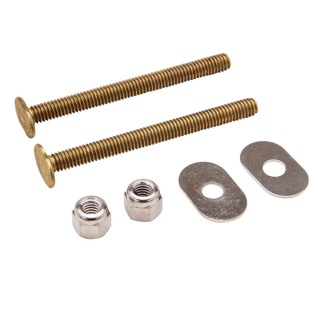 PlumbMaster Approved 43805 Solid Brass Quality Closet Bolt (Retail & Pair), 5/16" Diameter x 3-1/2" Length