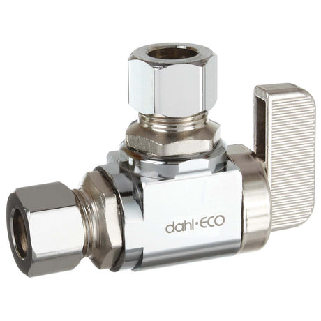 Dahl 611-41-31 3/8" OD Compression E-Z Turn Chrome Plated Brass (Lead Free) 1/4-Turn Mini Angle Ball Valve